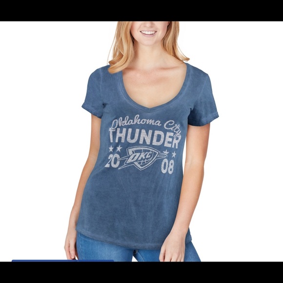 New OKC Thunder plus size 2X womens shirt sleeve shirt Oklahoma City NBA - Picture 2 of 3